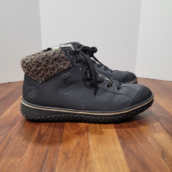 Reiker Z4243-14 Boot Lace Up Warm Fuzzy Lining Lace and Zip Size 40 - Picture 3 of 15